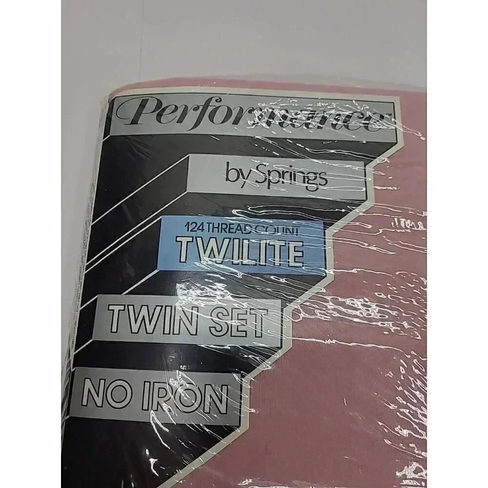 Vtg Performance by Springs Twin Sheet Set New Old Stock 124 Thread Count No Iron - Picture 5 of 5